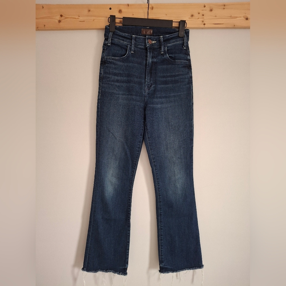 Mother Denim Size 25 The Hustler Ankle Fray Jeans in Freebird Wash (Dark Blue)